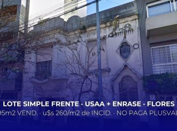 Terreno · 289m² · Venta Terreno Usaa. Lote Simple Frente. Flores. Floresta