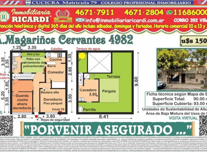 Casa · 93m² · 3 Ambientes
