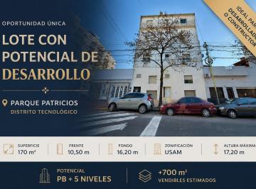 Terreno · 170m² · Lote con Edificio + Potencial de Desarrollo | Parque Patricios | Pb + 4 Pisos | Distrito Tecnológico