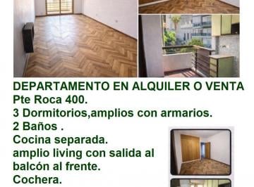 Departamento de 5 ambientes, Rosario · Alquiler - Pte Roca 400 - Dep 3 Dor,2 Baños, Balcón Al Frente