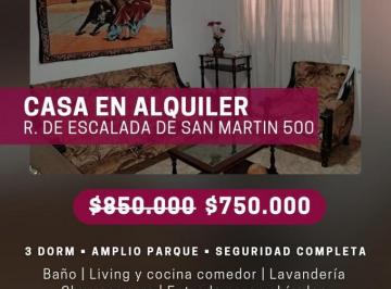 Casa · 146m² · 5 Ambientes · Casa en Alquiler - 3 Dorm. | Amplio Parque | Seguridad Completa