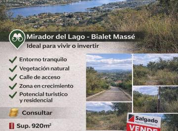 Terreno , Bialet Massé · Lote Mirador del Lago Sobre Calle Los Chorrillos