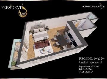 Departamento · 53ha · 1 Ambiente · Departamento Monoambiente en Venta a Estrenar en Recoleta