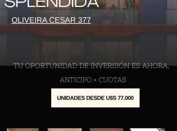Departamento de 2 ambientes, San Pedro · Oliveira Cesar 377 - Splendida