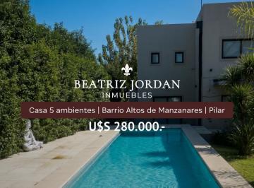 Casa · 1100m² · 5 Ambientes · 4 Cocheras · Casa 5 Ambientes en Venta, Altos de Manzanares, Pilar