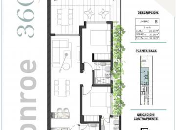 Departamento de 3 ambientes, Belgrano · Monroe 360 – 3 Amb. Pb Contrafrente C/ Patio de 27 m²