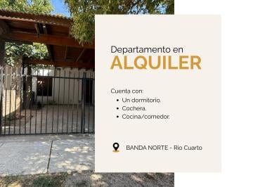 Departamento de 2 ambientes, Río Cuarto · Departamento en Alquiler - Zona Banda Norte