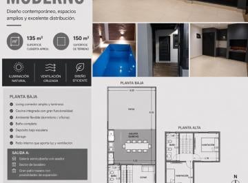 Casa · 135m² · 2 Dormitorios · 1 Cochera · Casa - Yerba Buena
