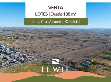 Terreno · 188m² · Venta Terreno en Cipolletti, Loteo Gran Alameda