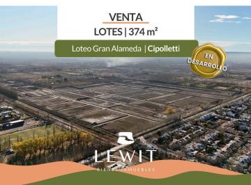 Terreno · 374m² · Venta Terrenos | Lotes Desde 188 m² a 512 m² | Bº Gran Alameda | Cipolletti