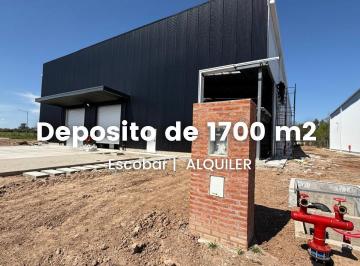 Depósito · 1700m² · 5 Cocheras · Depósito en Alquiler de 1375 m² en Escobar a Estrenar con Oficina