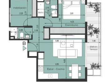 Departamento · 60m² · 3 Ambientes · Venta Departamento 3 Ambientes de Pozo 2 B Ctfre Nuñez