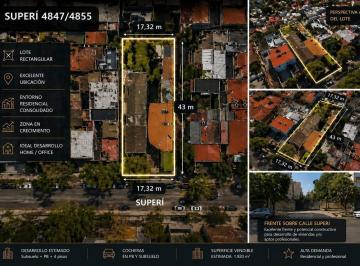 Terreno · 1900m² · Terreno en Saavedra Doble Frente, 17,32 m X 43 m, 1900 m² Vendibles!