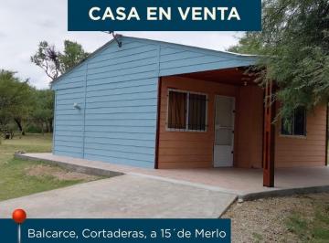 Casa · 60m² · 3 Ambientes · Casa en Venta, Balcarce - Cortaderas, a 15´de Merlo (Sl)