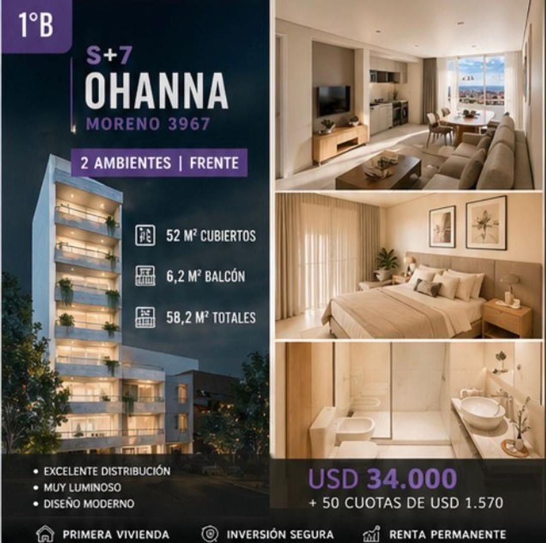 Departamento en venta de pozo 2 amb, 58m² con balcón — San Juan
