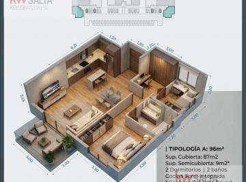 Departamento · 98m² · 3 Ambientes · 1 Cochera · Departamento en Capital
