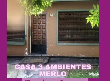 Casa de 3 ambientes, Merlo · Casa Americana de 3 Ambientes en Venta - Merlo