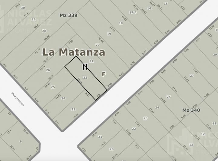 Terreno en Venta Ideal Inversor o Particular 8.66 X 25, Ramos Mejia Sur