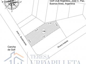 Terreno · 1770m² · 1770 m² Sobre Cancha de Golf - Teresa Urdapilleta Propiedades - Golf Club Argentino