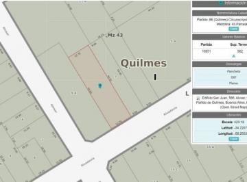 Terreno · 563m² · Venta de Lote en Peatonal Rivadavia – Quilmes Centro - Ideal Inversor