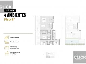 Departamento · 161m² · 3 Ambientes · Venta - Departamento 3 Ambientes con Balcon y Parrilla - Amenities - Palermo
