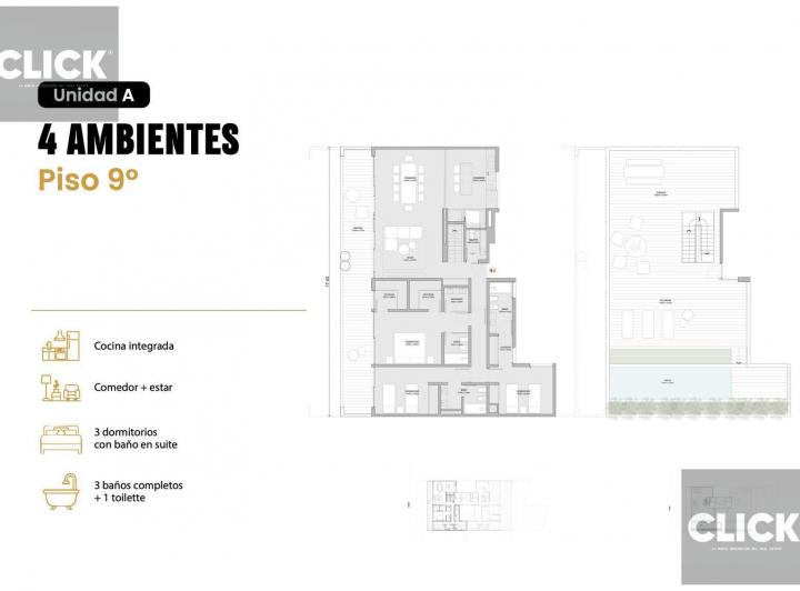 Departamento en venta en Palermo · 3 ambientes