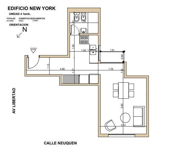 Depto 1 amb, 30m² a estrenar — Villa Primera