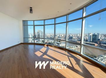 Living comedor con vista a la ciudad · Alquiler de Departamento 3 Ambientes en Puerto Madero