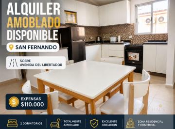 Departamento · 50m² · 3 Ambientes · 1 Cochera · Alquiler 2 Ambientes a Estrenar - San Fernando