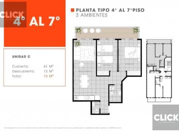 Departamento · 61m² · 3 Ambientes · Venta - 3 Ambientes C/balcón - Belgrano