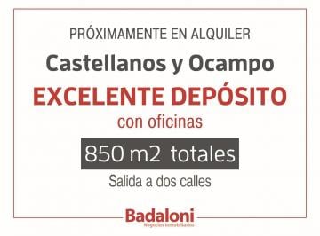 Bodega-Galpón · 850m² · Galpón en Castellanos y Ocampo