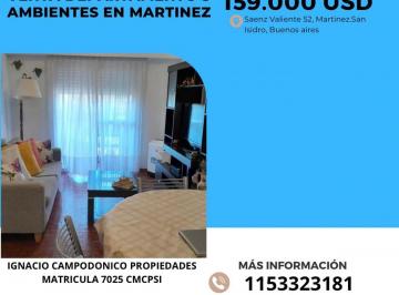 Departamento de 3 ambientes, San Isidro · Venta Depto 3 Ambientes con Balcon en Martinez