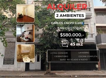 Departamento · 45m² · 2 Ambientes · San Cristóbal, Depto 2 Amb.$580.000. - Carlos Calvo 2.400,impecable.