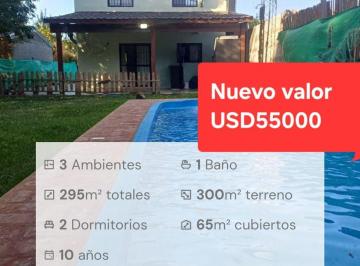 Casa · 65m² · 3 Ambientes · Venta Casa 3 Amb Piscina Gral. Rodriguez con Renta