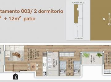 Casa · 64m² · 3 Ambientes · Venta Casa 2 Dorm, Patio, Parrillero, Jacinto Vera