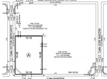Terreno · 148m² · Lote en Esquina de Nansen y Mercante - Portal Rosario