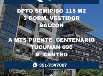 Departamento de 7 ambientes, Córdoba · Excelente Semipiso en Alquiler B° Centro 3dorm. C/balcon