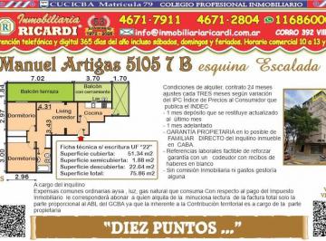 Departamento · 51m² · 3 Ambientes · Diez Puntos 3 Amb Mas Mega Balcon Terraza Todo Al Frente