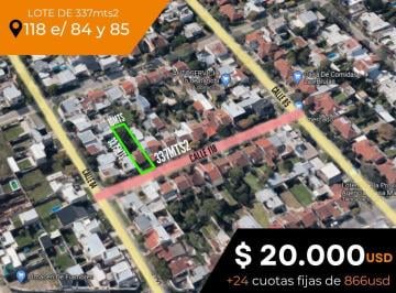 Terreno · 135m² · 3 Ambientes · Terreno Venta - 337 m² Totales - Villa Elvira [financiado]
