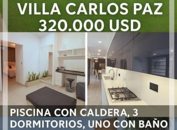 Casa · 250m² · 6 Ambientes · 3 Cocheras · Casa en Venta en Villa Carlos Paz Costa Azul 3 Dorm. Lista Para Mudarse
