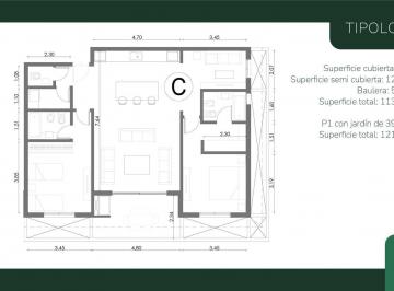 Departamento · 96m² · 4 Ambientes · 1 Cochera · Departamento - Punta Chica