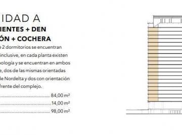 Departamento · 84m² · 3 Ambientes · 1 Cochera · Departamento 3 Ambientes con Balcón Aterrazado en Belvedere Yacht – Nordelta
