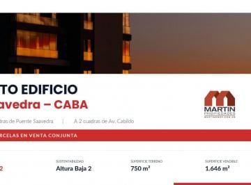 Terreno · 750m² · Terrenos en Venta Apto Edificio en Saavedra | Cercanía a Gral. Paz y Av Cabildo