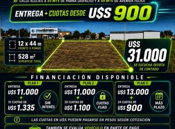 Terreno , Santa Rosa · Terreno 12 X 44 a m de Av Felice