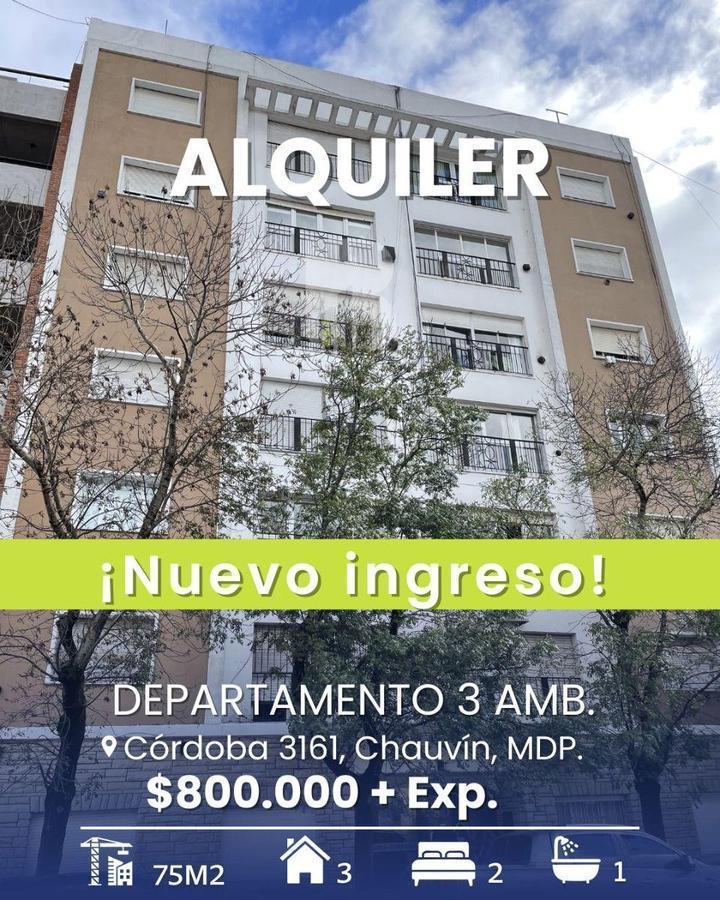 Alquiler Departamento 3 Ambientes en Chauvín