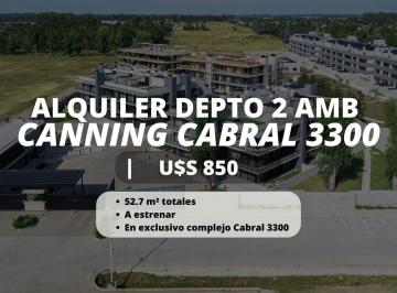 Departamento · 53m² · 2 Ambientes · Departamento 2 Amb en Alquiler Canning Cabral 3300