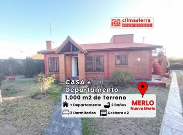 Casa · 180m² · 7 Ambientes · 2 Cocheras · Casa y Departamento Gas Natural 1.000 m², Nuevo Merlo