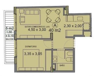 Departamento · 40m² · 2 Ambientes · Departamento 2 Amb. C/amenities Saavedra