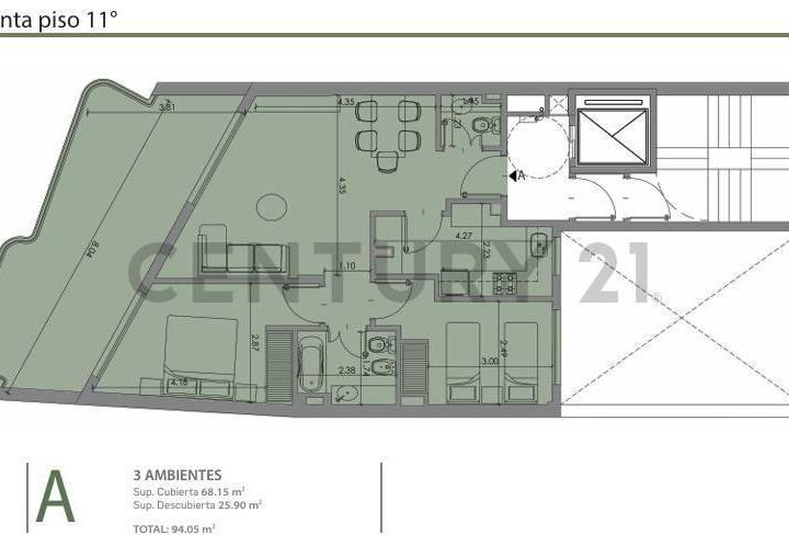 Departamento · 68m² · 3 Ambientes