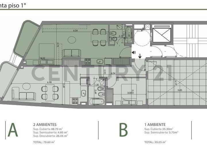 Departamento · 48m² · 2 Ambientes